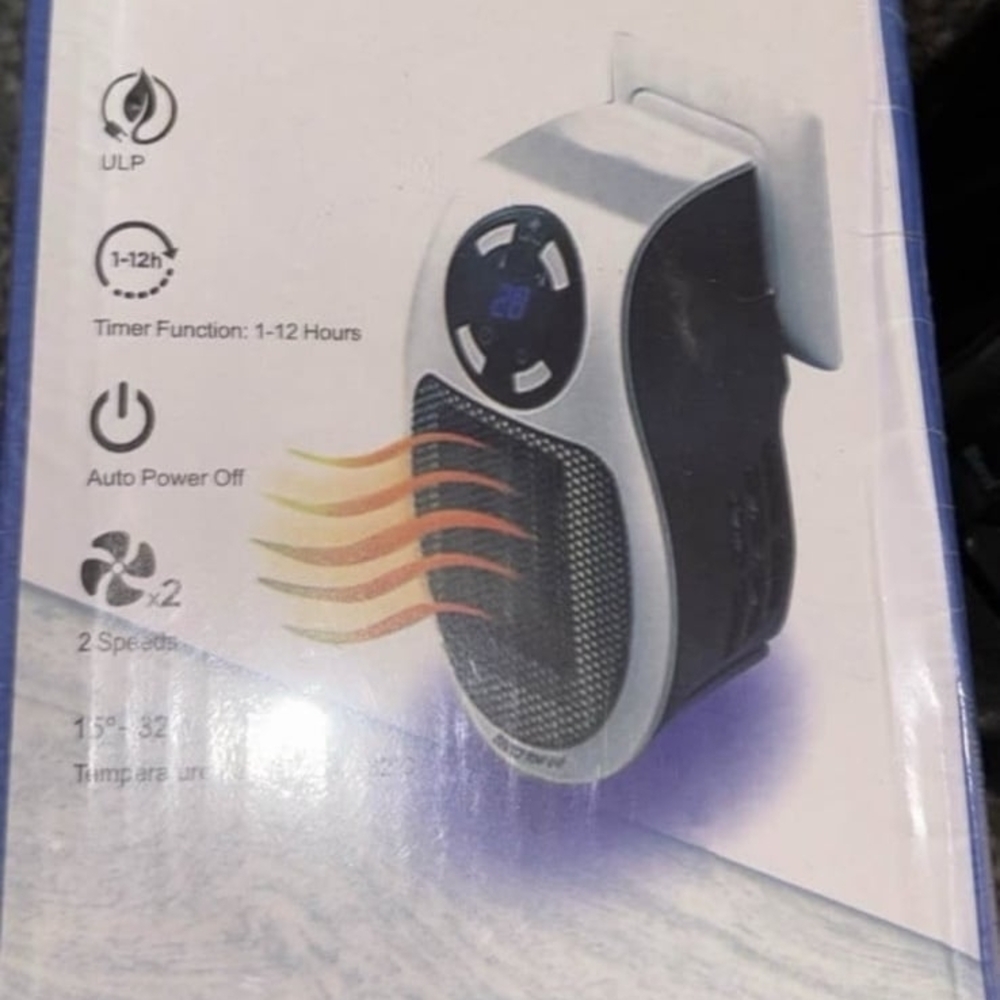 Portable Black and White Heater Fan